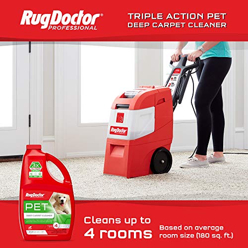 Rug Doctor Mighty Pro X3 Commercial Carpet Cleaner â Large Red Pet Pack, Includes 48 oz. Pet Carpet Cleaner Solution, Commercial Carpet Cleaning Machine, Powerful One Pass Cleaning System