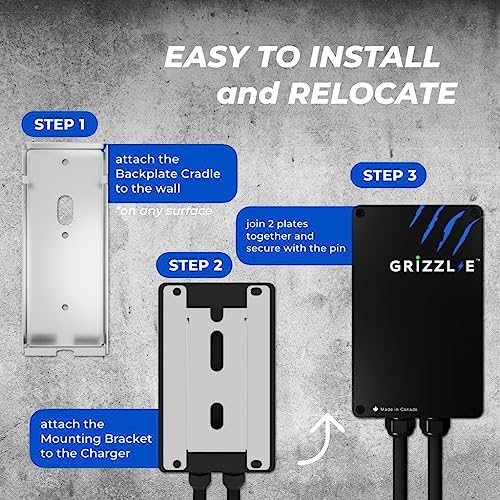 Grizzl-E Level 2 EV Charger, 16/24/32/40 Amp, NEMA 14-50 Plug/06-50 Plug, 24 feet Premium Cable, Indoor/Outdoor Car Charging Station, Classic/Avalanche/Extreme (Classic 14-24-PB)â¦