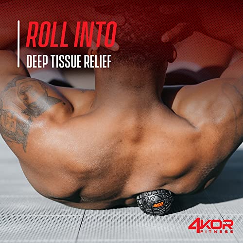 4KOR Massage Balls - Fitness, Physical Therapy, Deep Tissue Myofascial Release - Muscle Relief for Back, Neck, Shoulders, Foot Pain - Trigger Point Massager - 3 Firm Grip Mobility Rubber Roller Balls