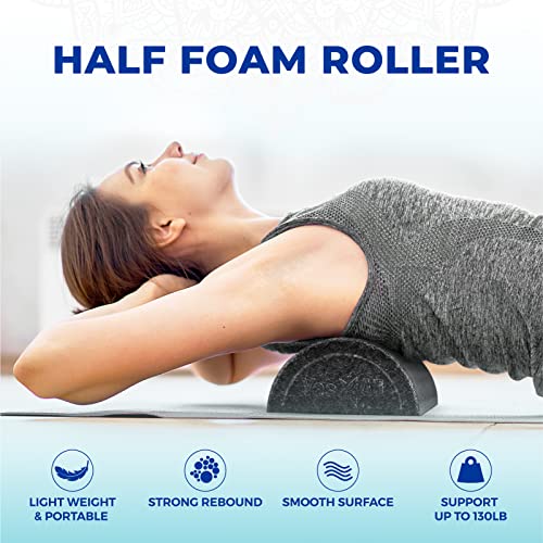 Yes4All Half Foam Roller EPP Support Pain Relieved, Physical Therapy, Back, Leg and Muscle Restoration ( 36 inch - Black )