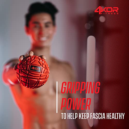 4KOR Massage Balls - Fitness, Physical Therapy, Deep Tissue Myofascial Release - Muscle Relief for Back, Neck, Shoulders, Foot Pain - Trigger Point Massager - 3 Firm Grip Mobility Rubber Roller Balls