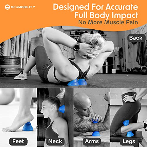 Acumobility Deep Flat-Base Trigger Point Ball 2 Pack - Chiropractor Designed Foot Massage Ball Roller - Physical Therapy Ball & Lacrosse Balls for Athletes, Made in USA