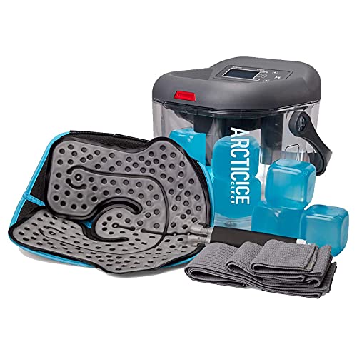 Circulating Cold Water Therapy Kit Gen 2 by Arctic Ice Clear â Ice Machine with Universal Pad 3-Strap Wrap and 4 Cold Cubes (Arctic Ice Clear Kit)