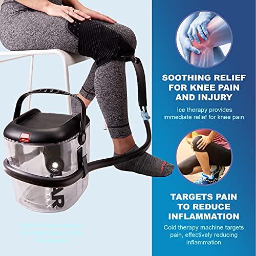 Cold Water Therapy System Kit by Polar Vortex - Ice Circulation Machine with 3-Strap Knee/Elbow/Shoulder Wrap and 4 Cold Cubes - Cryotherapy Kit