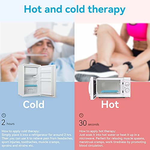 Ohuhu 2 Packs 14" X 11" Large Reusable Gel Ice Pack with Wrap for Hot & Cold Therapy, Ice Pack for Injuries, Pain Relief for Shoulder, Knee, Back, Hip, Aches (XL Light Blue Cold Pack)