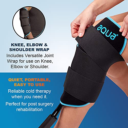 Cold Water Therapy System Kit by Polar Vortex - Ice Circulation Machine with 3-Strap Knee/Elbow/Shoulder Wrap and 4 Cold Cubes - Cryotherapy Kit