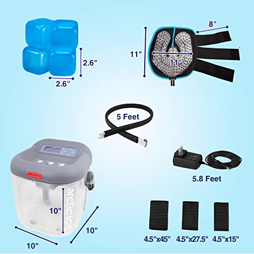Circulating Cold Water Therapy Kit Gen 2 by Arctic Ice Clear â Ice Machine with Universal Pad 3-Strap Wrap and 4 Cold Cubes (Arctic Ice Clear Kit)
