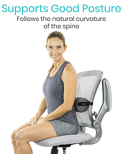 Vive Lumbar Roll - Cervical Cushion Support Pillow - Lower Back Pain Relief in Car, Office Chair, Computer - Firm Ergonomic Mesh Portable Travel Bolster - Thoracic Low Rest Posture Corrector Seat Pad