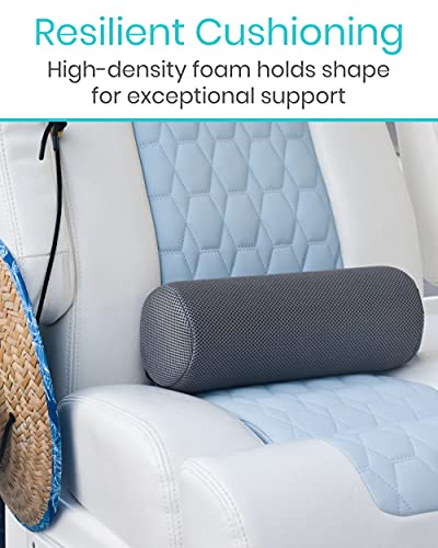 Vive Lumbar Roll - Cervical Cushion Support Pillow - Lower Back Pain Relief in Car, Office Chair, Computer - Firm Ergonomic Mesh Portable Travel Bolster - Thoracic Low Rest Posture Corrector Seat Pad