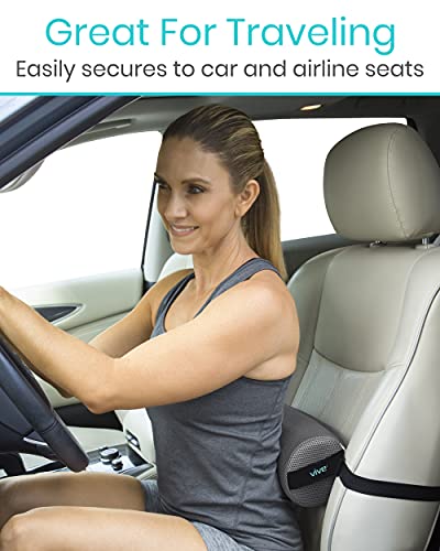 Vive Lumbar Roll - Cervical Cushion Support Pillow - Lower Back Pain Relief in Car, Office Chair, Computer - Firm Ergonomic Mesh Portable Travel Bolster - Thoracic Low Rest Posture Corrector Seat Pad