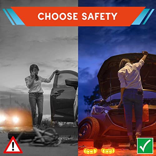 MARCALA Emergency Flares for Cars 12-Pack | Roadside Safety Discs | LED Safety Flare Emergency Lights | The only COMPLETE Safety Disc Kit w/ 2 Added Items! | Feel safer on the road!!