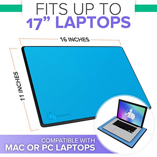 DefenderPad Laptop EMF Radiation Protection & Heat Shield by DefenderShield - EMF Blocker Lap Pad & 5G Protector Computer Lapdesk Compatible with up to 17" Laptop, Chromebook, MacBook (Blue)