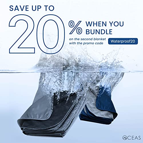 Oceas Large Waterproof Outdoor Blanket â Lightweight Camping Blankets for Cold Weather, Picnic, Stadium, Camp, & Car Use â Insulated Windproof, and Water Proof Blanket - Machine Washable Fleece