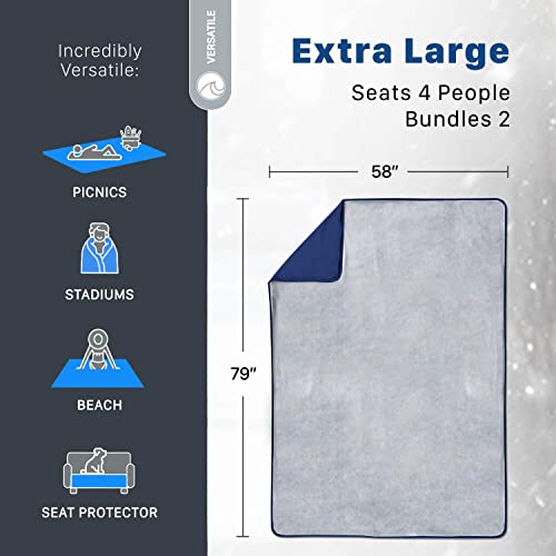 Oceas Large Waterproof Outdoor Blanket â Lightweight Camping Blankets for Cold Weather, Picnic, Stadium, Camp, & Car Use â Insulated Windproof, and Water Proof Blanket - Machine Washable Fleece