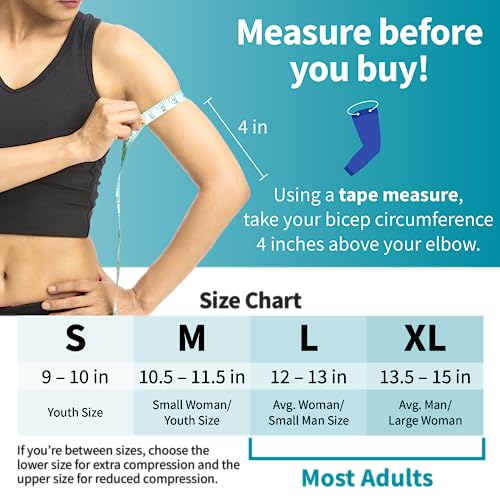 PowerLix Elbow Brace Compression Support (Pair) - Elbow Sleeve for Tendonitis, Tennis Elbow Brace and Golfers Elbow Treatment, Arthritis, Workouts, Weightlifting â Reduce Elbow Pain (Black, L)