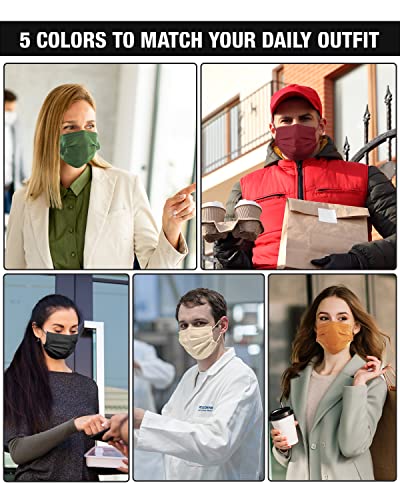 FriCARE Disposable Individually Wrapped Face Masks 4 Ply 50PCS, Colorful Breathable Safety Mask for Adults Women Man