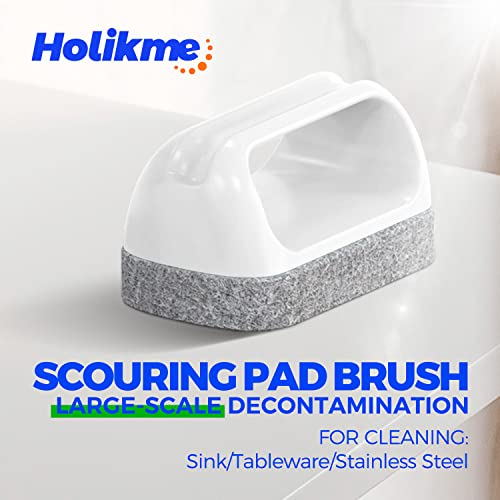 Holikme 5 pack Deep Cleaning Brush Setï¼Scrub Brush&Grout and Corner brush&Scrub pads with Scraper Tip&Scouring padsï¼for bathroom,Floor, Tub, Shower, Tile, Bathroom and Kitchen Surfaceï¼Greenï¼