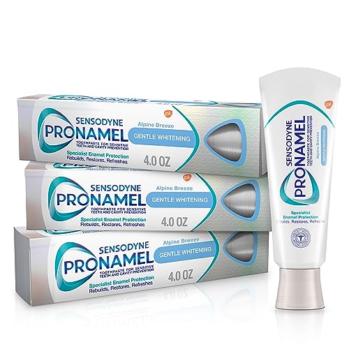 Sensodyne Pronamel Gentle Teeth Whitening Enamel Toothpaste for Sensitive Teeth, to Reharden and Strengthen Enamel - 4 Ounces (Pack of 3)