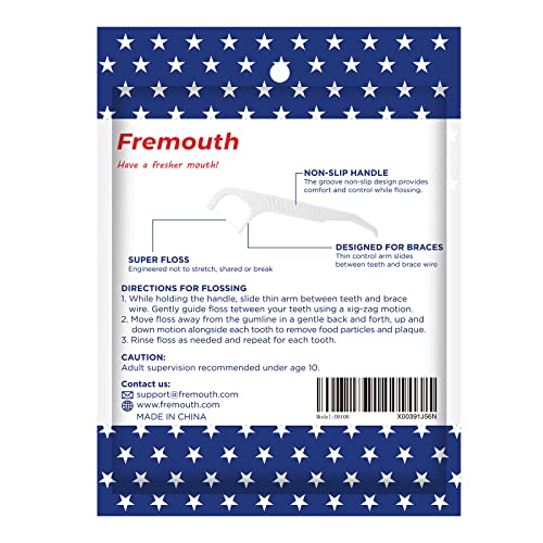 Fremouth Orthodontic Flossers for Braces - Ortho Dental Floss Picks, 100 Count (Pack of 1)
