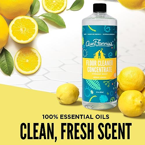 Aunt Fannie's Floor Cleaner Vinegar Wash Concentrate - Multi-Surface Cleaner, 32 oz. (Single Bottle, Bright Lemon)