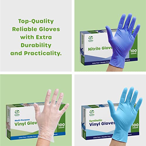 [100 Count] Disposable Black Nitrile Gloves 6 Mil. Extra Strength Latex & Powder Free, Textured Fingertips Gloves - Large