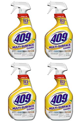 Cleans and Cuts Through Grease and Grime, and Deodorizes,Multi-Surface Cleaner, Spray Bottle, Lemon, 32 Ounces By Formula 409 (Pack of 4) - Packaging may vary
