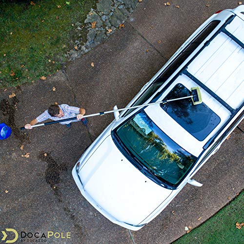 DocaPole 5-12 Foot Car Cleaning Kit | Car Wash Kit with Soft Car Wash Brush, Car Squeegee, Car Wash Mitt (2X), Microfiber Cleaning Head & 12â Extension Pole | Car Detailing Kit with Long Handle