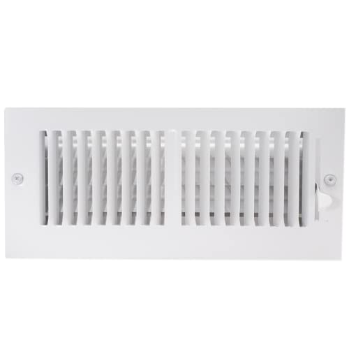 EZ-FLO 61609, White Two-Way Sidewall/Ceiling Register, 10 inch (W) x 4 inch (H) Duct Opening, 10" x 4"