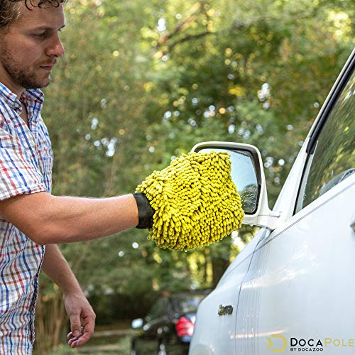 DocaPole 5-12 Foot Car Cleaning Kit | Car Wash Kit with Soft Car Wash Brush, Car Squeegee, Car Wash Mitt (2X), Microfiber Cleaning Head & 12â Extension Pole | Car Detailing Kit with Long Handle