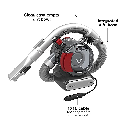 BLACK+DECKER Flex Car Vacuum, 12V Corded (BDH1200FVAV)