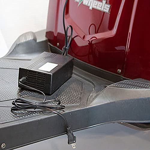 EWheels EW-46 4-Wheel 3-Speed Lightweight Travel Electric Battery-Powered Medical Mobility Scooter with Adjustable Seat and Rear Basket, Red