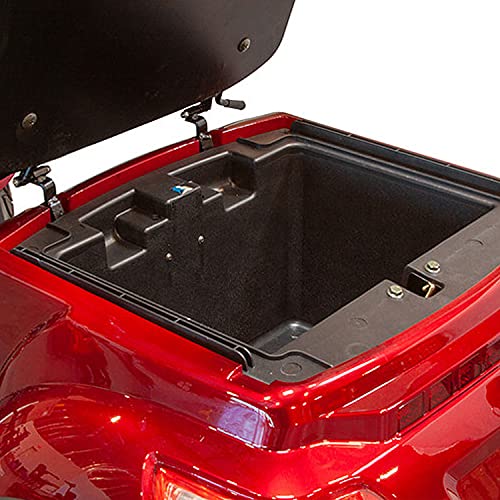 EWheels EW-46 4-Wheel 3-Speed Lightweight Travel Electric Battery-Powered Medical Mobility Scooter with Adjustable Seat and Rear Basket, Red