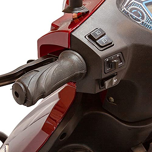 EWheels EW-46 4-Wheel 3-Speed Lightweight Travel Electric Battery-Powered Medical Mobility Scooter with Adjustable Seat and Rear Basket, Red