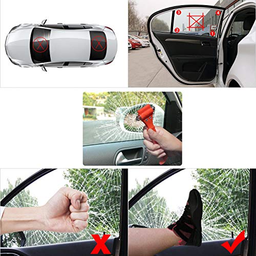 Car Safety Hammer Set of 2 Emergency Escape Tool Auto Car Window Glass Hammer Breaker and Seat Belt Cutter Escape 2-in-1 for Family Rescue & Auto Emergency Escape Tools
