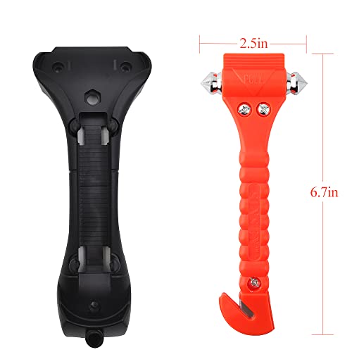 Car Safety Hammer Set of 2 Emergency Escape Tool Auto Car Window Glass Hammer Breaker and Seat Belt Cutter Escape 2-in-1 for Family Rescue & Auto Emergency Escape Tools