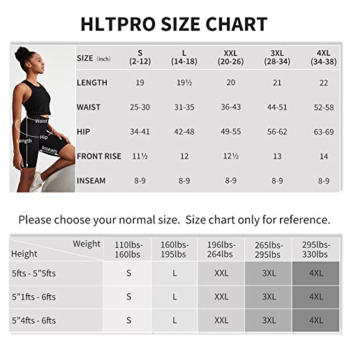 HLTPRO 3 Pack Biker Shorts for Women(Reg & Plus Size) - High Waist Buttery Soft 8" Womens Shorts for Workout, Yoga, Running
