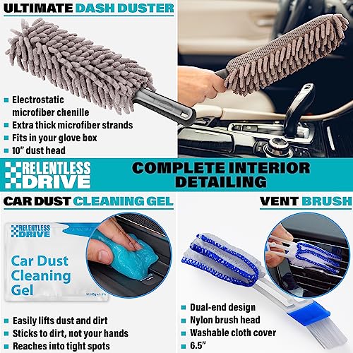 Relentless Drive Ultimate Car Wash Kit (14 Pcs) Car Detailing & Car Cleaning Kit - Car Wash Supplies Built for The Perfect Car Wash - Complete Car Wash Kit with Bucket
