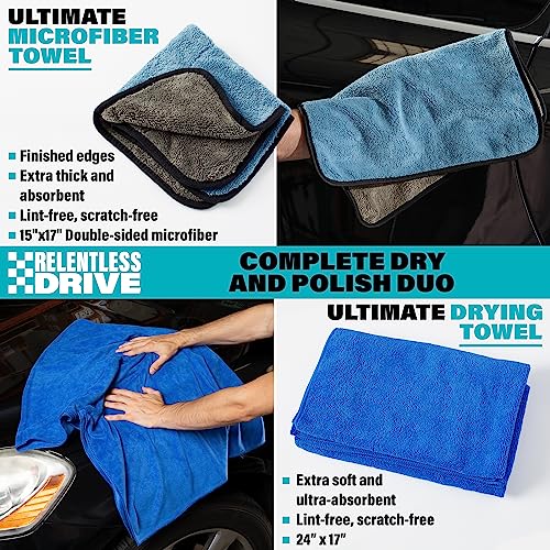 Relentless Drive Ultimate Car Wash Kit (14 Pcs) Car Detailing & Car Cleaning Kit - Car Wash Supplies Built for The Perfect Car Wash - Complete Car Wash Kit with Bucket