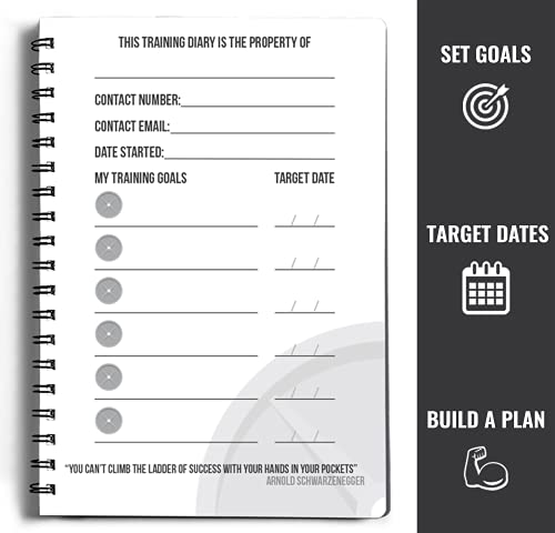 Workout Log Gym - 6 x 8 Inches - Gym, Fitness and Training Diary- Set Goals, Track 100 Workouts and Record Progress - Charcoal Gray