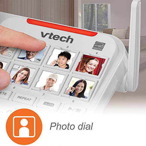 VTech SN5147 Amplified Corded/Cordless Senior Phone with Answering Machine, Call Blocking, 90dB Extra-loud Visual Ringer, One-touch Audio Assist on Handset up to 50dB, Big Buttons and Large Display