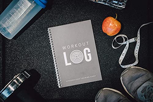 Workout Log Gym - 6 x 8 Inches - Gym, Fitness and Training Diary- Set Goals, Track 100 Workouts and Record Progress - Charcoal Gray