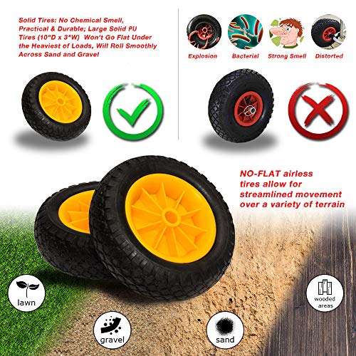 Bonnlo Universal Kayak Carrier - Trolley for Carrying Kayaks, Canoes, Paddleboards, Float Mats, and Jon Boats - Inflation-Free Solid Tires Wheel 2 Ratchet Straps