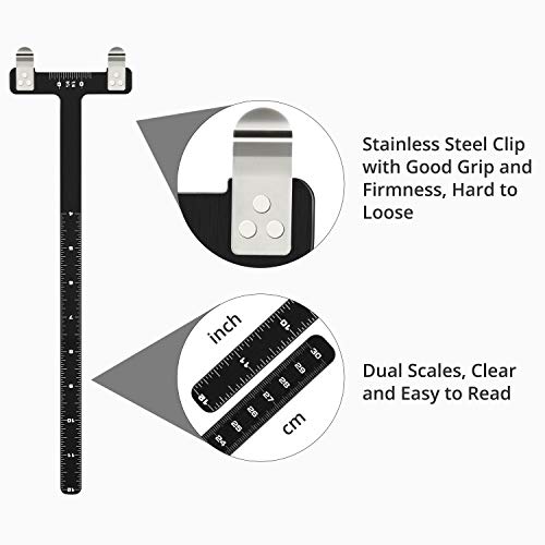 Zonon Bow String Nocking Points Pliers Strings Knock Set T Shape Bow Square Ruler Nocking Buckle Pliers Recurve Bow Turning Kit Archery (Black)