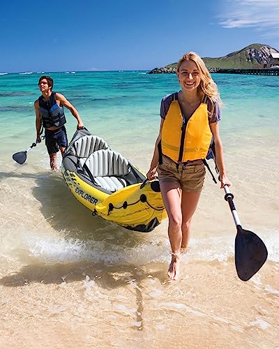 Intex Explorer K2 Kayak, 2-Person Inflatable Kayak Set with Aluminum Oars and High Output Air Pump