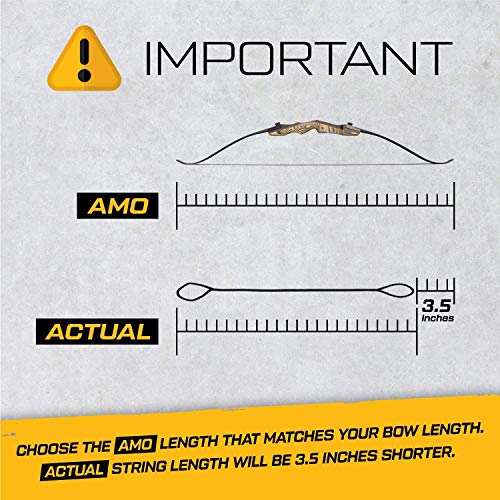 Legend - Recurve Bow String | Traditional Bow String | Dacron Bow String Replacement | Recurve Bow Accessories | Archery Equipment for Recurve Bow | Bowstring AMO 48in to 66in | 12-14-16 Strands