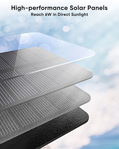 Solar Charger 25000mAh, Hiluckey Outdoor Portable Power Bank with 4 Solar Panels, Fast Charge External Battery Pack with Dual USB Outputs Compatible with Smartphones, Tablets, etc.