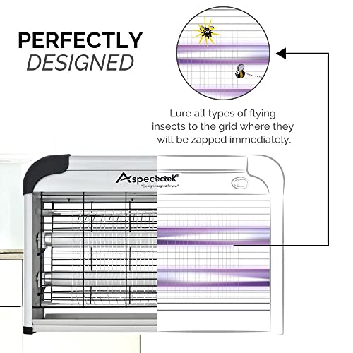 ASPECTEK Powerful 20W Electronic Indoor Insect Killer, Bug Zapper, Fly Zapper, Mosquito Killer-Indoor Use Including Free 2 Pack Replacement Bulbs