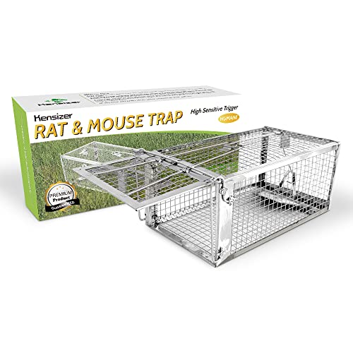 Kensizer Humane Rat Trap, Chipmunk Rodent Trap That Work for Indoor and Outdoor Small Animal - Mouse Voles Hamsters Live Cage Catch and Release