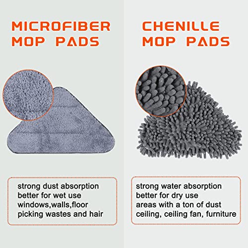 85 Inch Wall Cleaner Mop with Long Handle - ROKOXIN Baseboard Cleaner Tool Duster for Wall Washer Cleaning Ceiling Window Floor, with Extension Pole 39" to 85", 6 Replacement Microfiber Chenille Pads