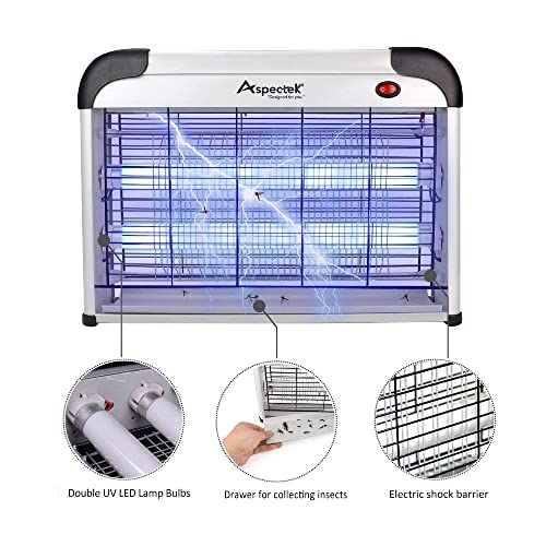 ASPECTEK Powerful 20W Electronic Indoor Insect Killer, Bug Zapper, Fly Zapper, Mosquito Killer-Indoor Use Including Free 2 Pack Replacement Bulbs